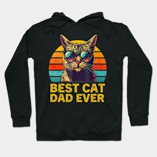 Retro Best Cat Dad Ever Shirt Funny Cat Dad Men Fathers Day Hoodie